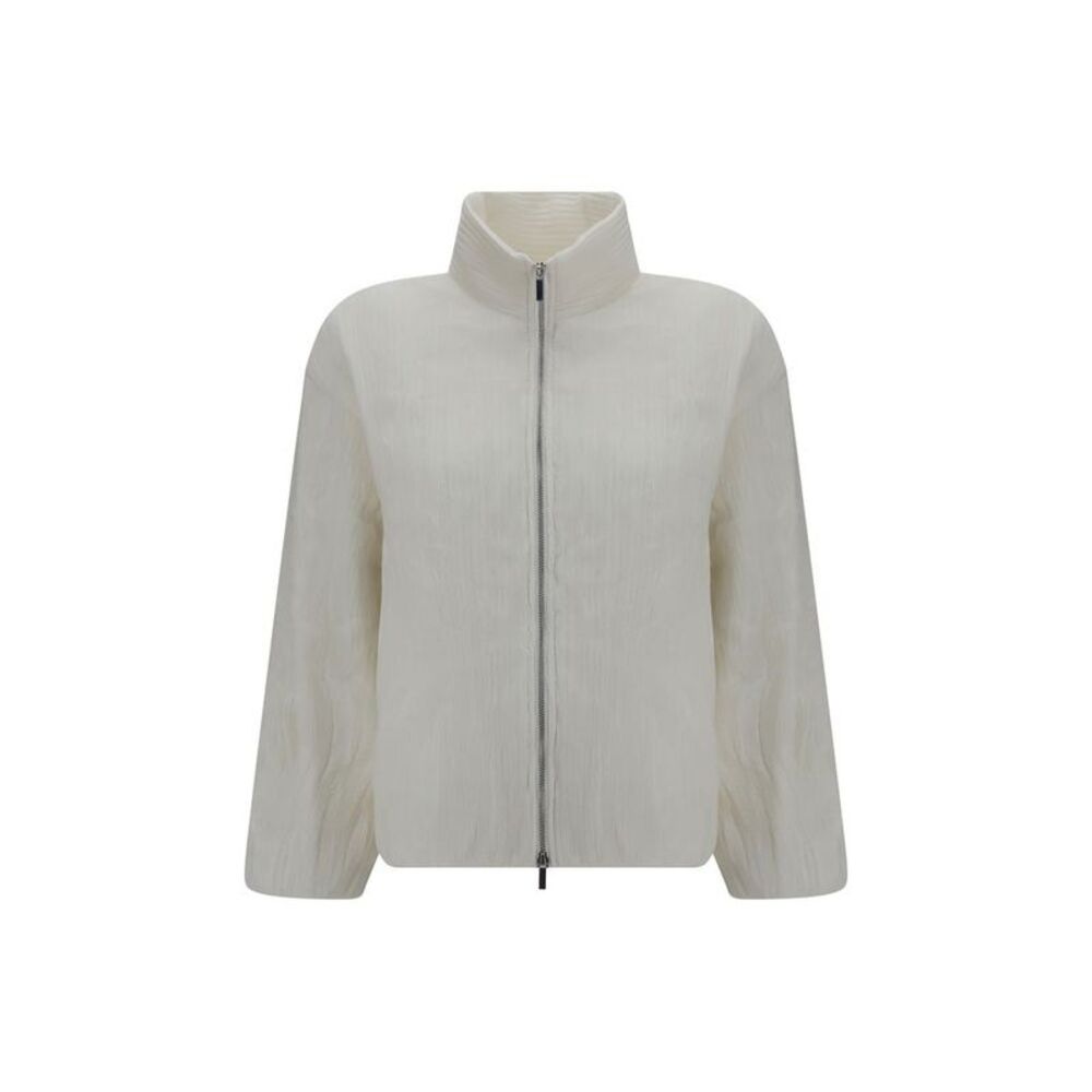 Gongdid Design White Polyester Full-Length Women's Jacket